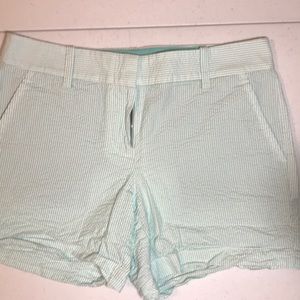 J Crew mint striped shorts